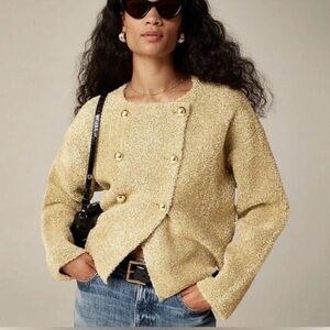 J Crew collection Oversized Double-Faced Metallic Jacket size large